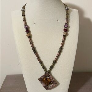 Artisan Copper and Gold Beaded Necklace